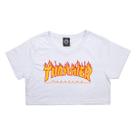 Camiseta Feminina Thrasher Flame Logo Crop Girl Branco Camiseta Feminina Thrasher Flame Logo Crop Girl Branco