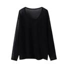 Camiseta Feminina Transparente E Larga Com Ombros Descobertos, Casual De Verão, Estilo Solto E Chic, Camiseta Feminina Transparente E Larga Com Ombros Descobertos, Casual De Verão, Estilo Solto E Chic,