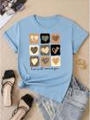 Camiseta Feminina Tshirt Baby Look Plus Size Blusa Delicada Casual Estampada 100% Algodão