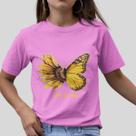 Camiseta Feminina Tshirt Plus Size Camisa Estampada Borboleta Girassol Manga Curta Baby Look GuGi