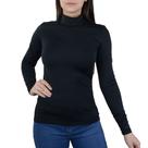 Camiseta Feminina Upman ML Térmica Gola Alta Preta - 246RF