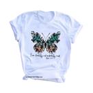 Camiseta Feminina Verão - Estampa Borboleta e Árvore - Estilo Harajuku