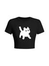 Camiseta feminina Verdusa estampada Y2K Crop Top Black Cat Print