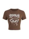 Camiseta feminina Verdusa Summer Goth Vintage Graphic Coffee Camiseta feminina Verdusa Summer Goth Vintage Graphic Coffee