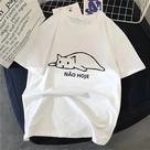 Camiseta Feminina Vintage Anos 90 Com Estampa Gráfica De Gato Rock, Estilo Harajuku, Desenho Simples