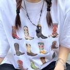 Camiseta Feminina Vintage Boho Cowgirl - Estilo Ocidental Soltinho Camiseta Feminina Vintage Boho Cowgirl - Estilo Ocidental Soltinho