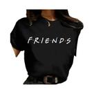 Camiseta Feminina Vintage Estilo Coreano Harajuku Com Estampa Do Programa De TV Friends, Camiseta Camiseta Feminina Vintage Estilo Coreano Harajuku Com Estampa Do Programa De TV Friends, Camiseta