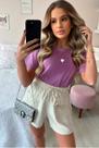 Camiseta Feminina Violeta Coração