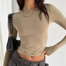 Camiseta Feminina Y2K Slim Fit Manga Longa - Gola Redonda - Estilo Streetwear