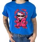 Camiseta Feminino Cifrao Hello Kitt Camisa Manga Curta Gola Ribana