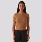 Camiseta Fila Regular Essentials Canelada Feminina Marrom