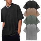 Camiseta Flygo Oversize Acid Wash Vintage, pacote com 4 unidades para homens