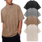 Camiseta Flygo Oversized Acid Wash Vintage, pacote com 4 unidades para homens
