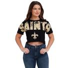 Camiseta FOCO NFL New Orleans Saints Distressed Wordmark Crop Top