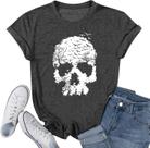 Camiseta Fuaili Skull para mulheres, camisetas vintage com estampa gótica