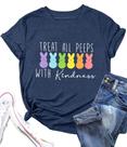 Camiseta FYAPHION Easter Treat All Peeps with Kindness para mulheres