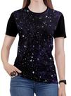 Camiseta Galaxia Feminina Planeta Espaco blusa Preto