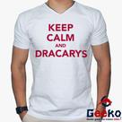 Camiseta Game Of Thrones 100% Algodão Keep Calm and Dracarys House Targaryen Fire and Blood Geeko Camiseta Game Of Thrones 100% Algodão Keep Calm and Dracarys House Targaryen Fire and Blood Geeko