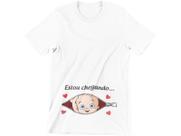 Camiseta Gestante Estou Chegando Branca Camiseta Gestante Estou Chegando Branca