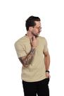 Camiseta Gola Alta Canelada Masculina com Elastano - Forinc