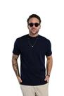 Camiseta Gola Alta Canelada Masculina Marinho com Elastano Camiseta Gola Alta Canelada Masculina Marinho com Elastano