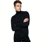 Camiseta gola alta masculina manga longa preta estilo e conforto Tam P ao G1 liquidação