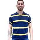 Camiseta Gola Polo Zek Masculina Listrada Camisaria Colombo Azul Noite