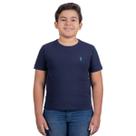 Camiseta Gola Redonda Infantil Menino Azul Marinho Camiseta Gola Redonda Infantil Menino Azul Marinho