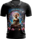 Camiseta Gola V Buda Universo Lótus Imortalidade 3 Camiseta Gola V Buda Universo Lótus Imortalidade 3