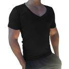Camiseta Gola V Cavada Básica Slim Lisa Manga Curta