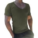Camiseta Gola V Cavada Básica Slim Lisa Manga Curta Camiseta Gola V Cavada Básica Slim Lisa Manga Curta