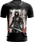 Camiseta Gola V Ciborgue Ninja Robô Espreita 8