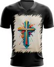 Camiseta Gola V da Cruz de Jesus Igreja Fé 44