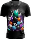 Camiseta Gola V de Ovos de Páscoa Artísticos 7