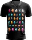Camiseta Gola V de Ovos de Páscoa Minimalistas 1