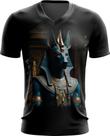 Camiseta Gola V Deus Egípcio Anubis Mortos 7 Camiseta Gola V Deus Egípcio Anubis Mortos 7