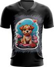 Camiseta Gola V Dia dos Namorados Cachorrinho 10 Camiseta Gola V Dia dos Namorados Cachorrinho 10