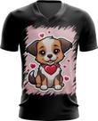 Camiseta Gola V Dia dos Namorados Cachorrinho 24 Camiseta Gola V Dia dos Namorados Cachorrinho 24