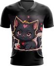 Camiseta Gola V Dia dos Namorados Gatinho 13 Camiseta Gola V Dia dos Namorados Gatinho 13