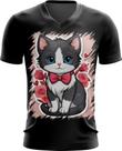 Camiseta Gola V Dia dos Namorados Gatinho 16 Camiseta Gola V Dia dos Namorados Gatinho 16