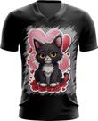 Camiseta Gola V Dia dos Namorados Gatinho 22