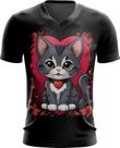 Camiseta Gola V Dia dos Namorados Gatinho 24 Camiseta Gola V Dia dos Namorados Gatinho 24