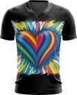 Camiseta Gola V do Orgulho LGBT Coração Amor 4 Camiseta Gola V do Orgulho LGBT Coração Amor 4