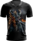 Camiseta Gola V Dragão Dragon Chamas Infernal Fogo 3