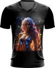 Camiseta Gola V Elfa Linda na Floresta Mágica 10