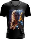 Camiseta Gola V Elfa Linda na Floresta Mágica 9