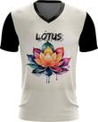 Camiseta Gola V Flor de Lótus Budismo Buda Religião 2