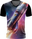 Camiseta Gola V Foguete Espacial Space Rocket Espaço 1