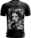 Camiseta Gola V Geisha Ninja Nipon Japão Japan Edo 2 Camiseta Gola V Geisha Ninja Nipon Japão Japan Edo 2