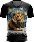Camiseta Gola V Leão Noite Estrelada Van Gogh 4 Camiseta Gola V Leão Noite Estrelada Van Gogh 4